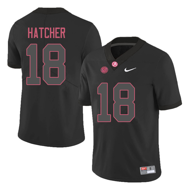 Men #18 Layne Hatcher Alabama Crimson Tide College Football Jerseys Sale-Black - Click Image to Close